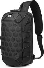OZUKO Sling Backpack USB Anti-Theft Men'S Chest Bag Casual Shoulder Bag